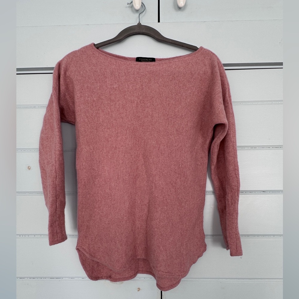 Charter Club 100% Cashmere Boatneck Sweater, Color Pink, Size Small